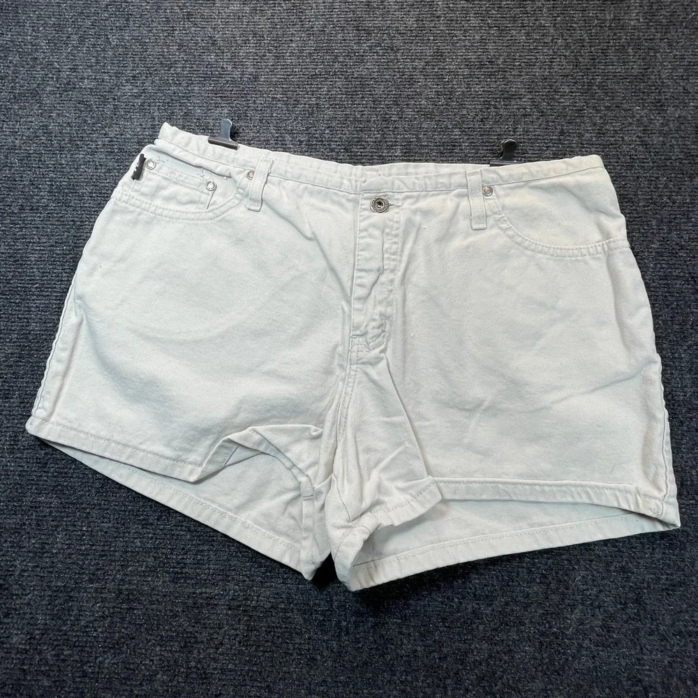 Hydraulic Y2K Denim Shorts Women 13/14 White 90s Skater Retro Summer Cotton